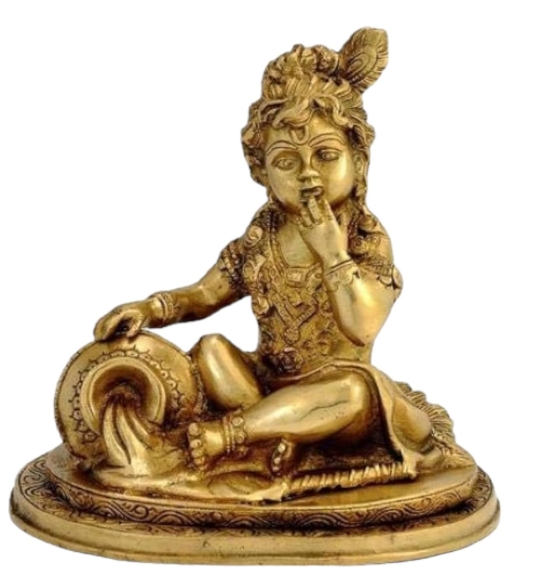   BRASS BAL KRISHNA MAKHAN CHOR IDOL