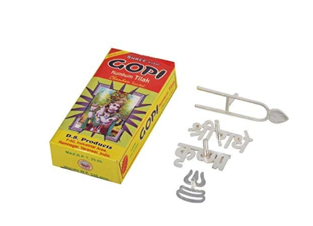 Metal Silver Tilak Stamps with Gopi Chandan