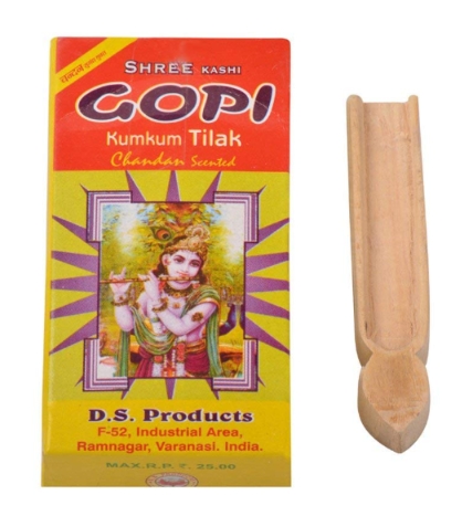 Gopi Chandan with Wooden Tilak Stamp (Brown)