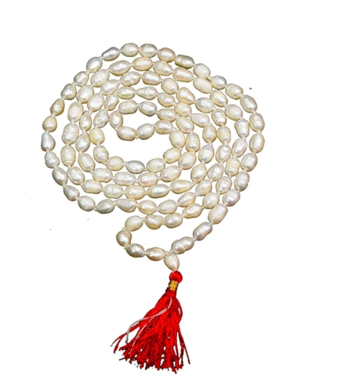 Real Freshwater Pearl,Saacha Moti Mala Rain Drop Oval Shape 108 Beads
