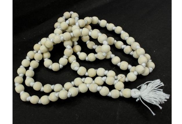 White Neem Beads Japa Mala 108+1 Beads, 8 MM Beads Size